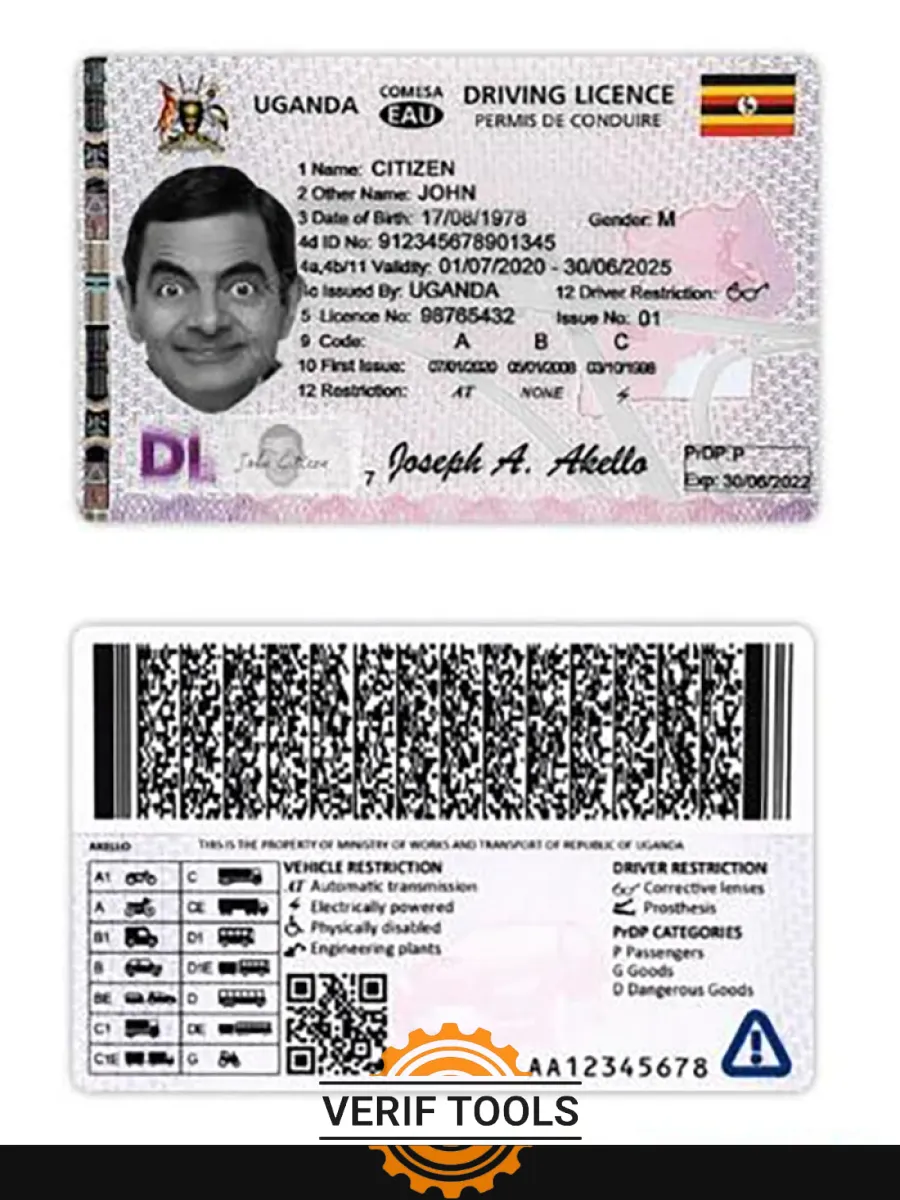 Uganda Driving License 2020 Present — Driver License
