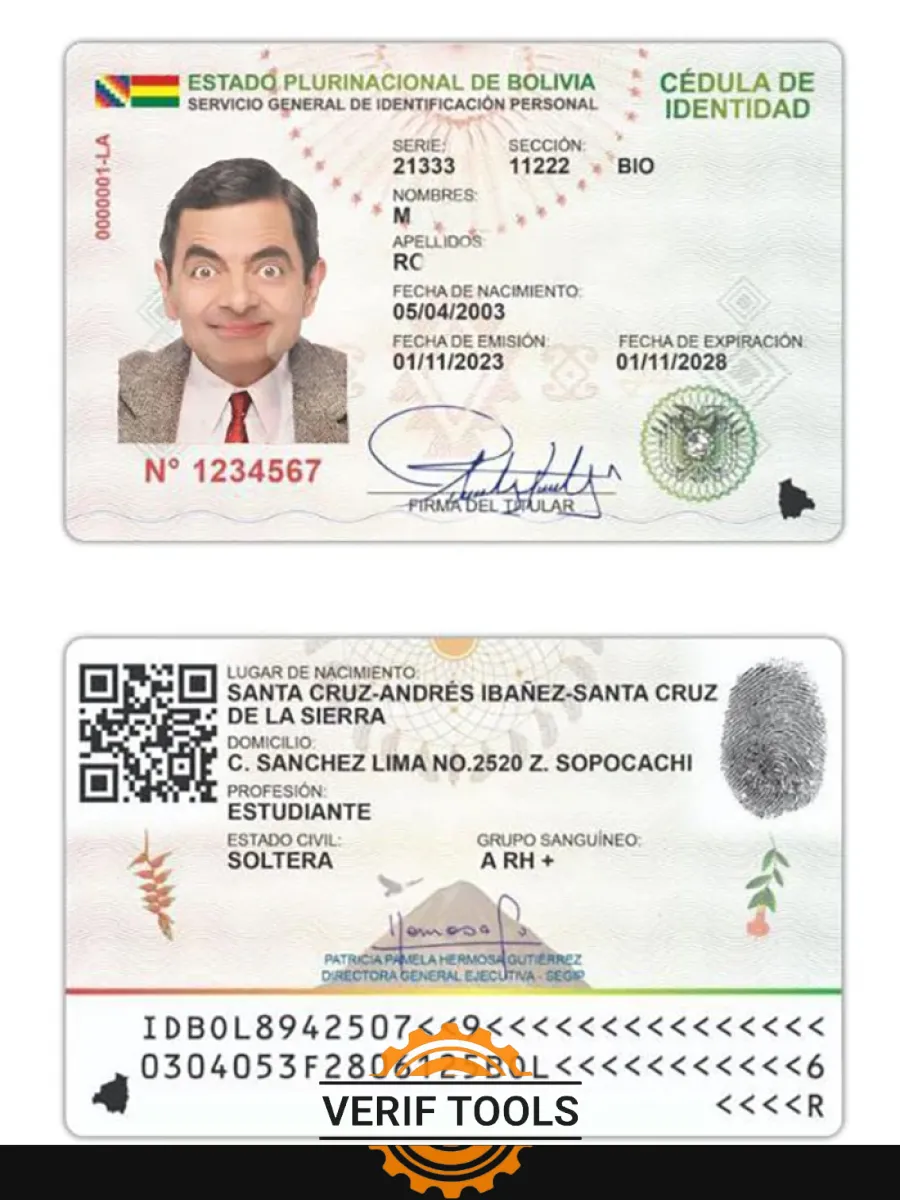 Bolivia Id Card 2023 Present — ID Cards