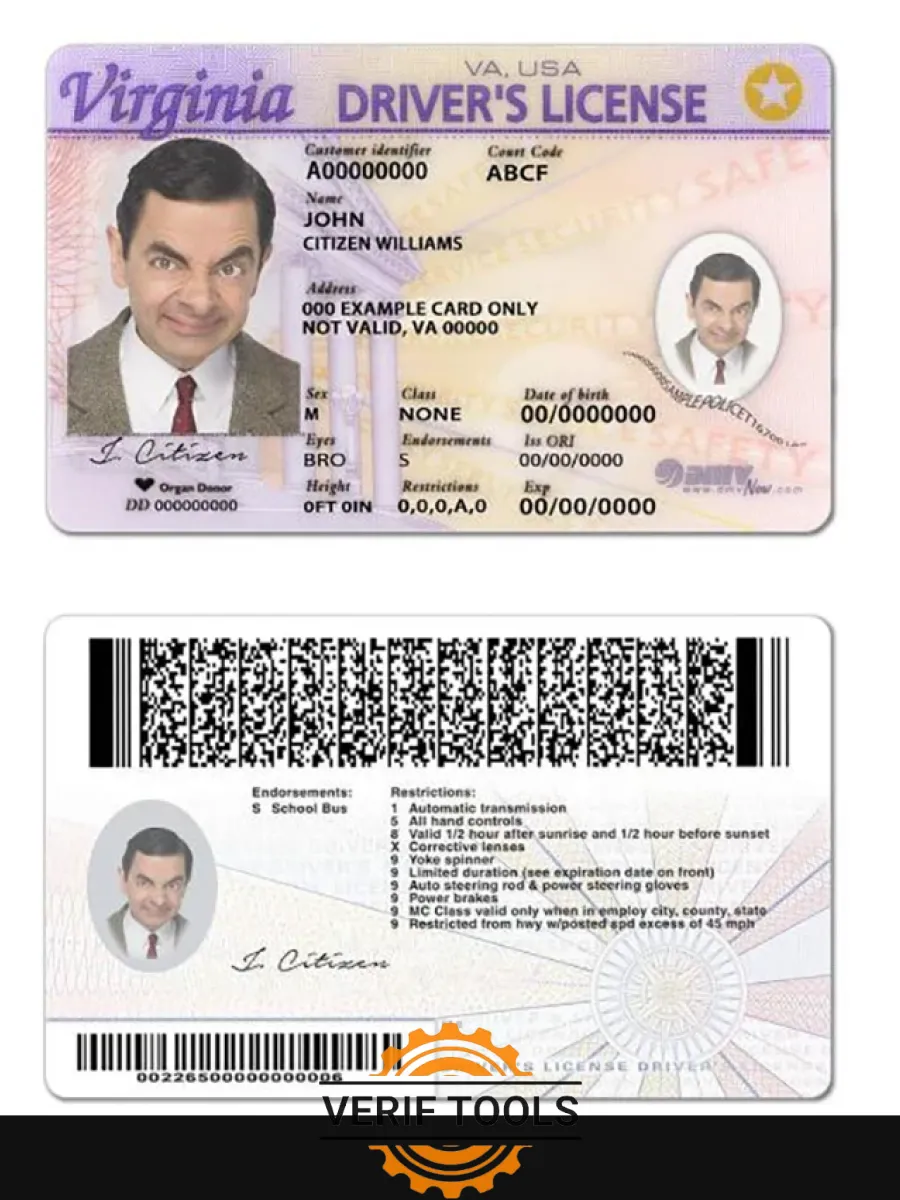 Usa Virginia Driving License — Driver License