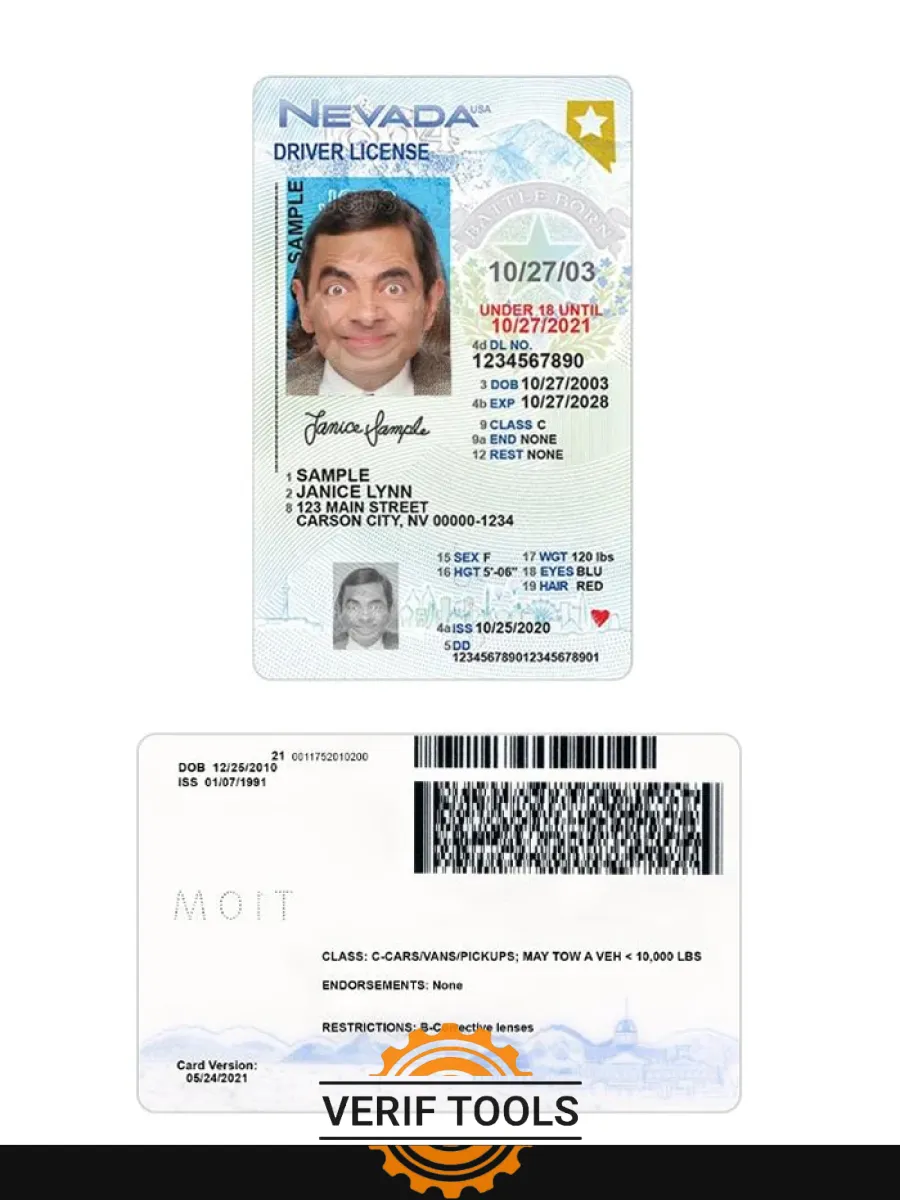 Usa Nevada Under 21 Driving License — Driver License