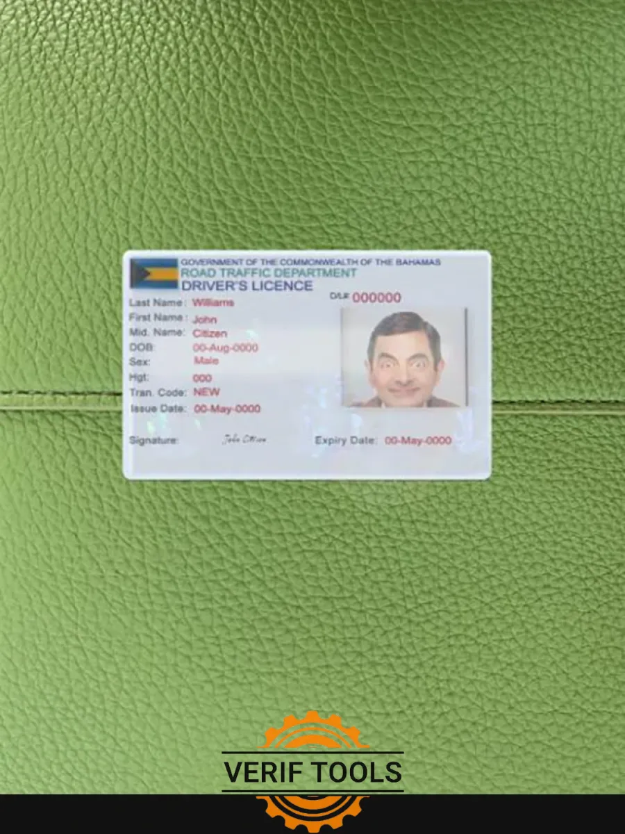 Bahamas Driving License Photolook Front — Driver License