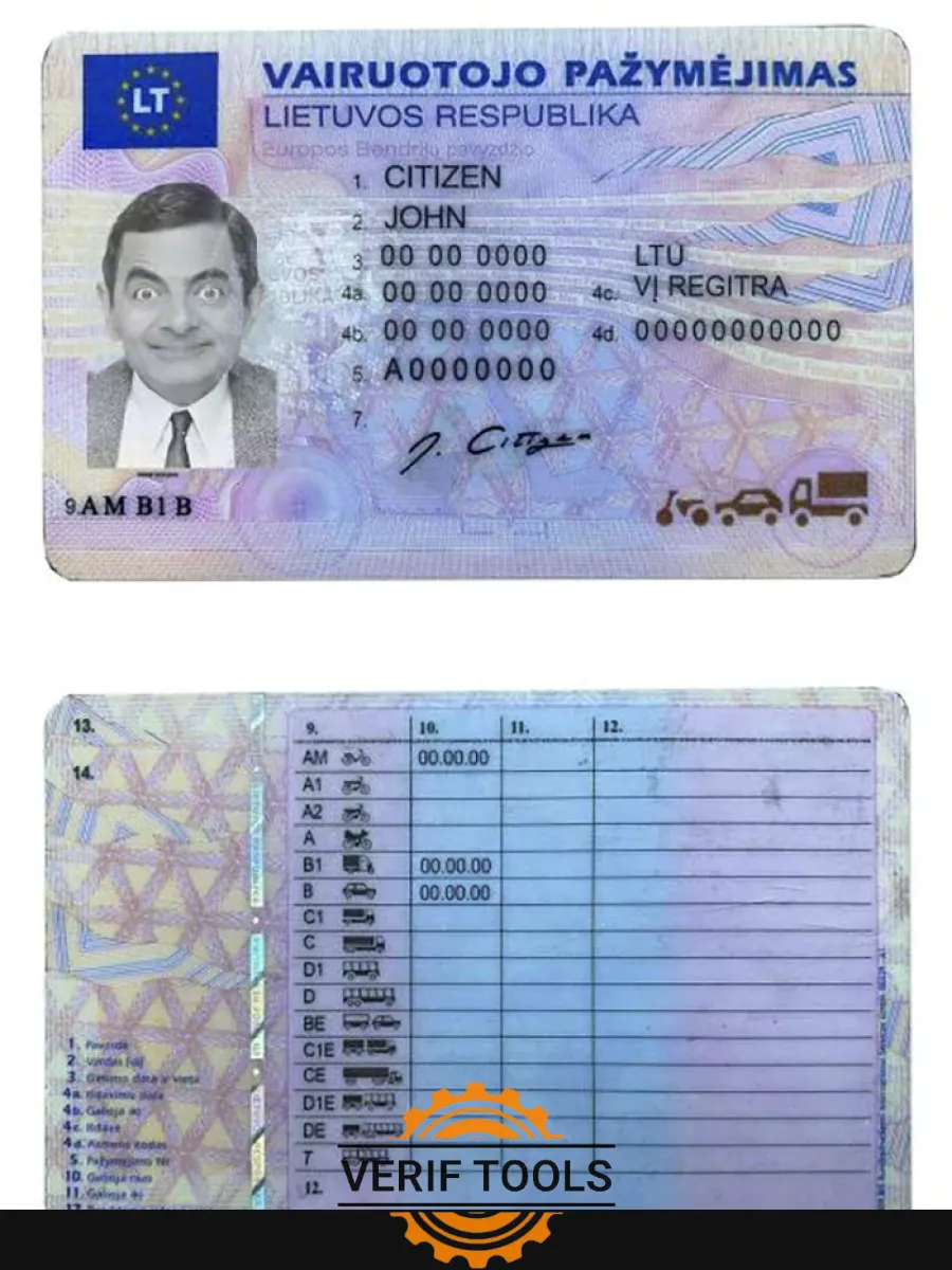 Lithuanialitva Driving License — Driver License