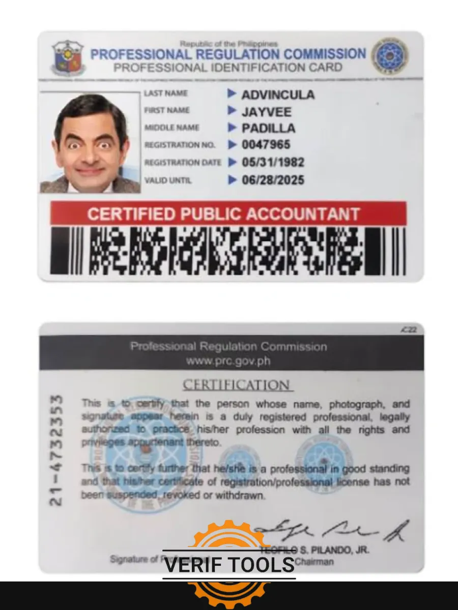 Philippines Professional Id Card — ID Cards