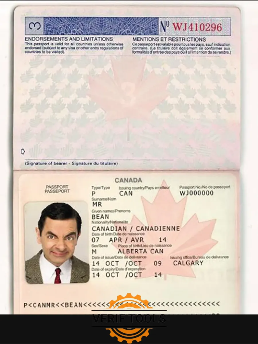 Canada Passport Template In Psd Format Fully Editable With All Fonts 2002 2010 — Passports