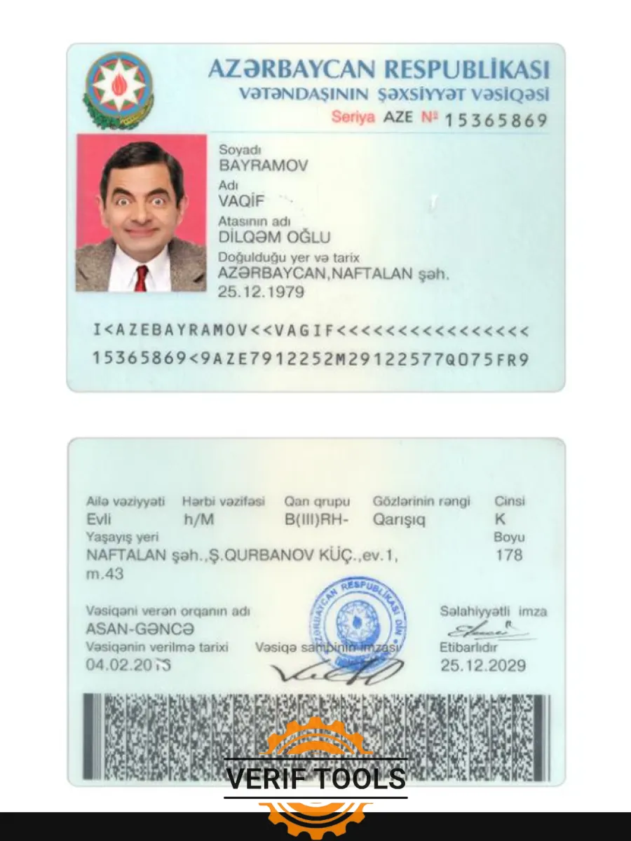 Azerbaijan Id Card 2016 Present — ID Cards