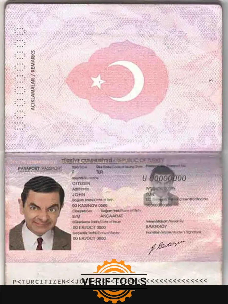 Turkey Passport Template In Psd Format Fully Editable 2010 2018 — Passports
