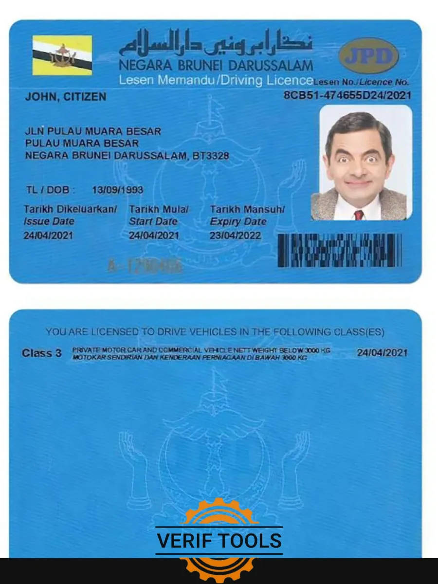 Brunei Driving License — Driver License