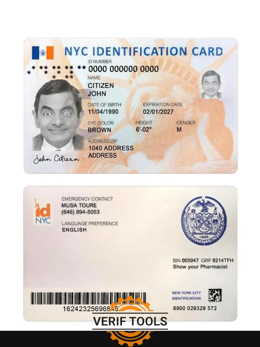 Usa New York New Id Card — ID Cards