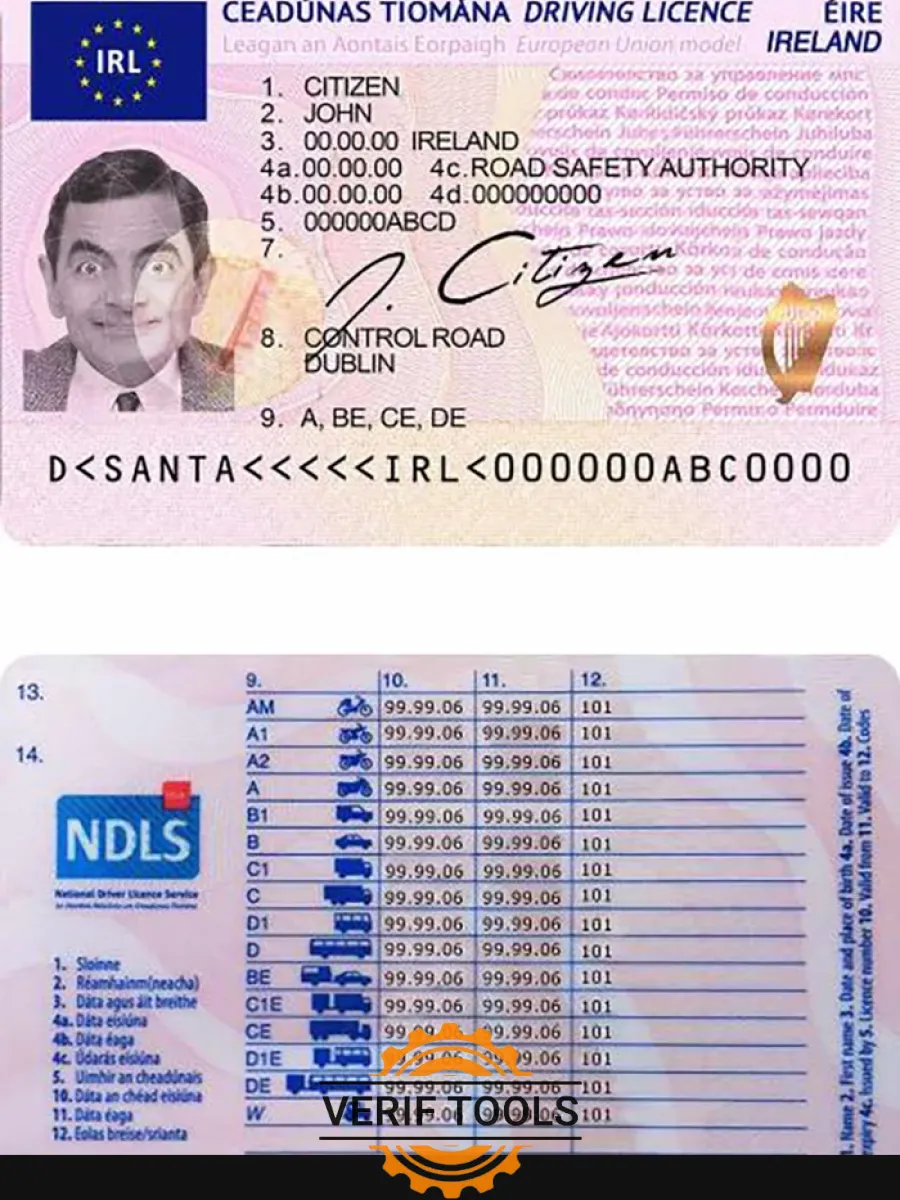 Ireland Driving License — Driver License