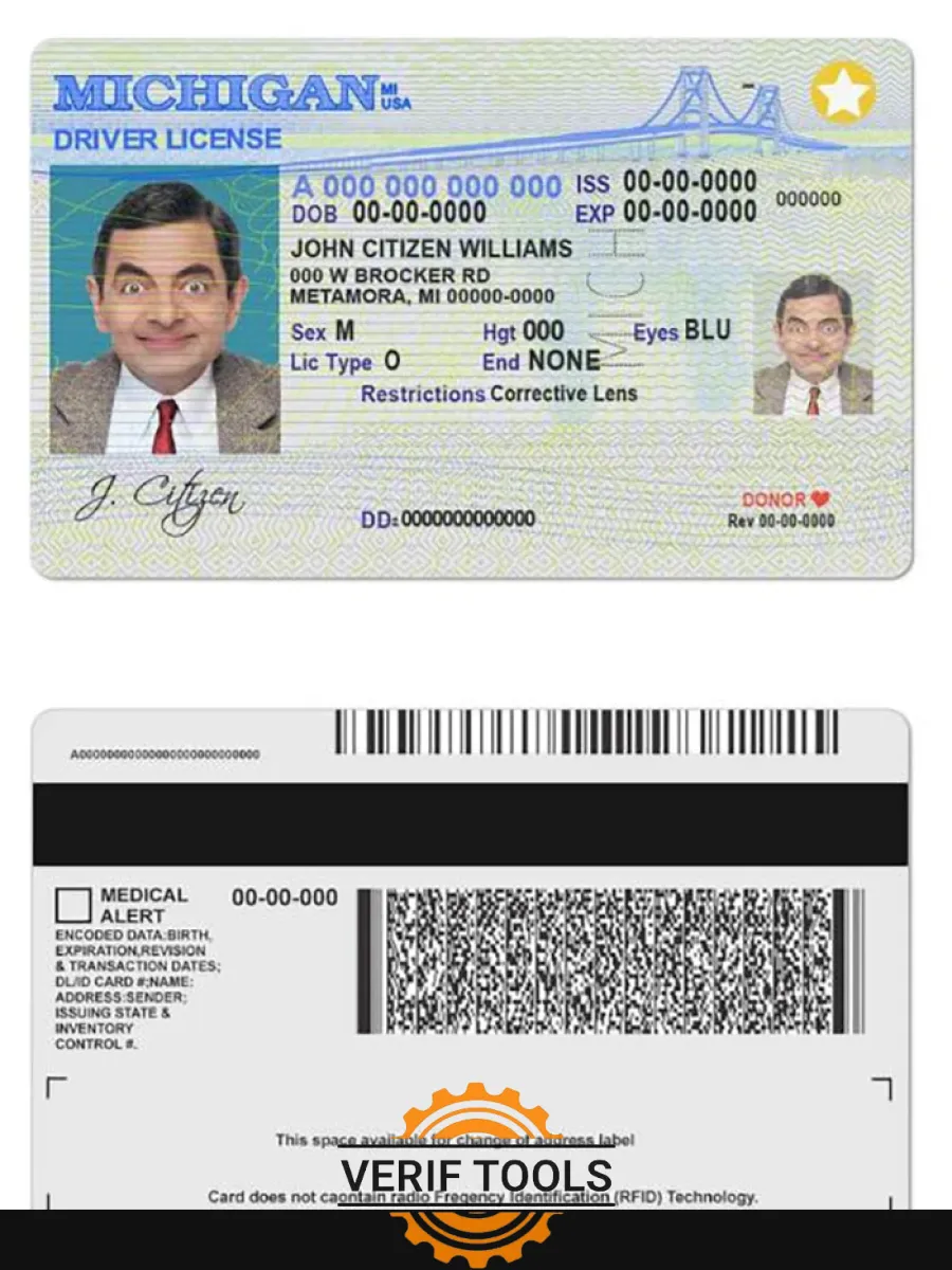 Usa Michigan Driving License — Driver License