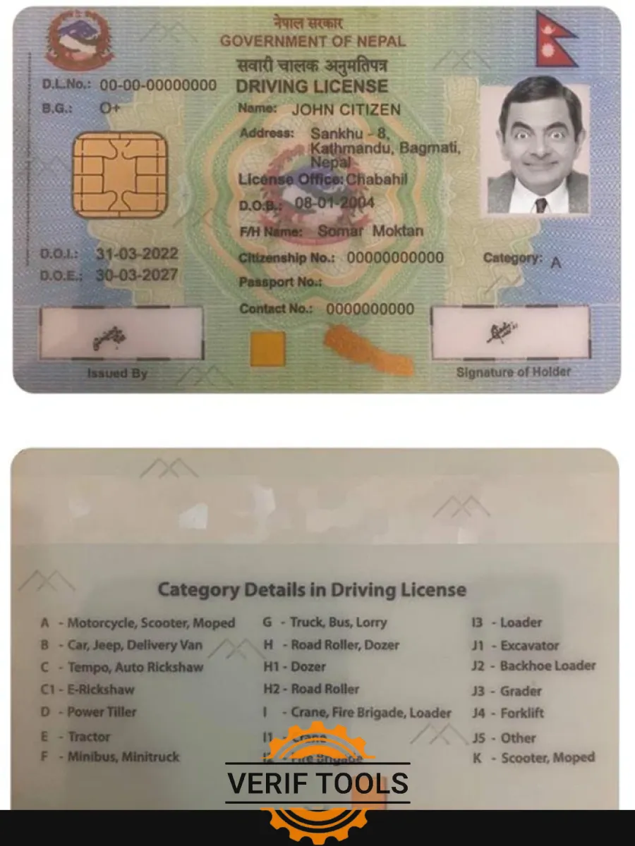 Nepal Driving License Version 2 — Driver License