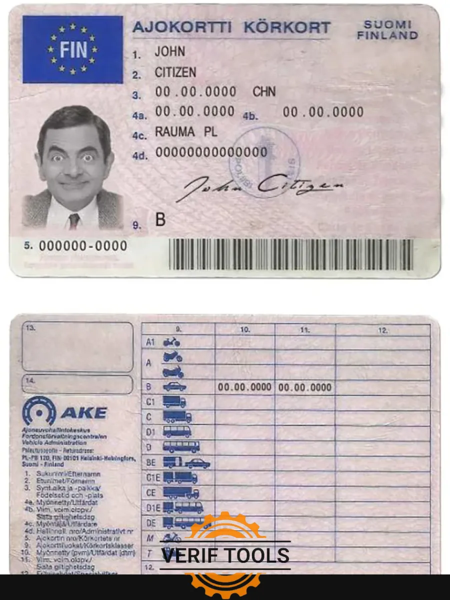 Finland Driving License — Driver License