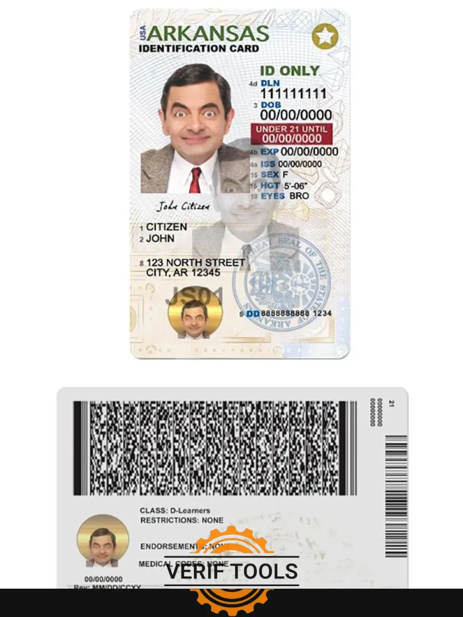 Usa Arkansas Id Card Under 21 — ID Cards