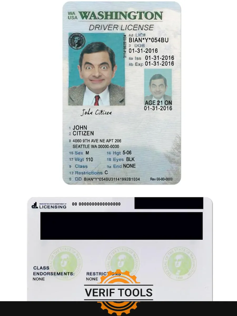 Usa Washigton Driving License Under 21 — Driver License
