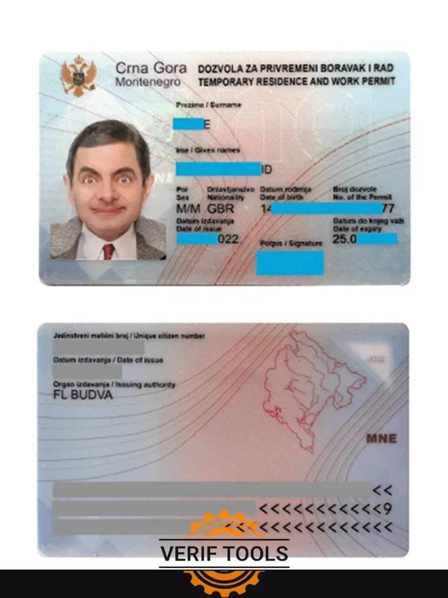 Montenegro Residence Card — Residence Permit