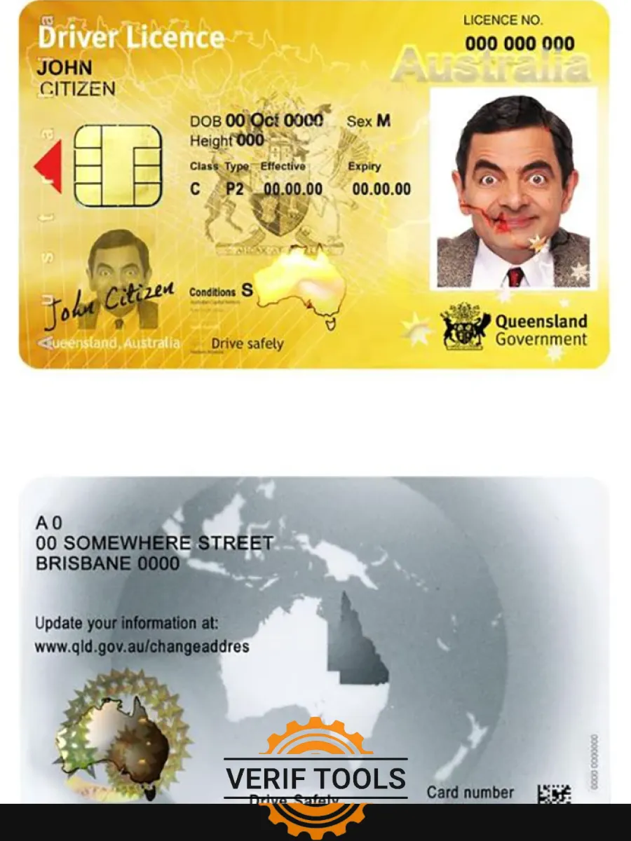 Australia Queensland State Driving License — Driver License
