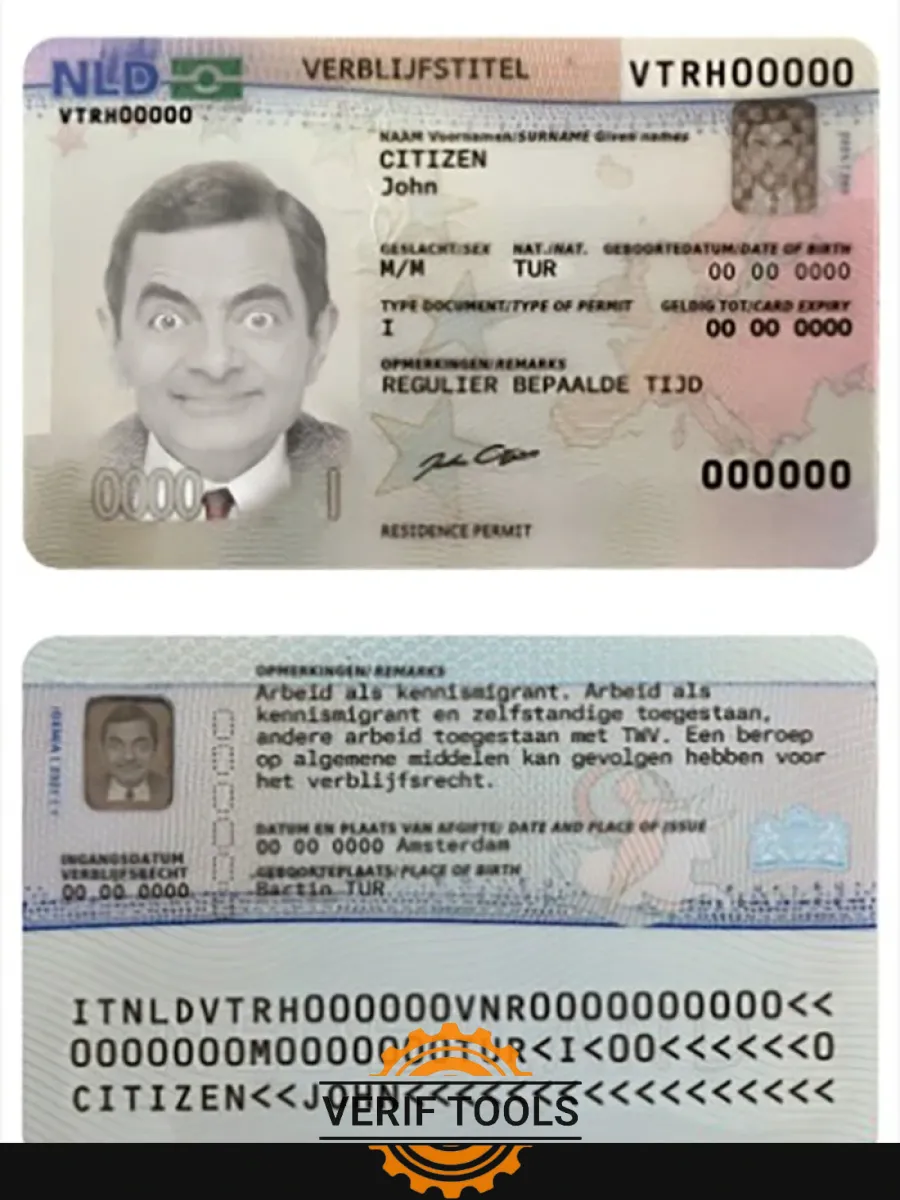 Netherland Residence Card — Residence Permit