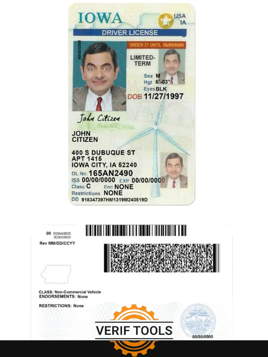 Usa Iowa Driving License Under 21 — Driver License