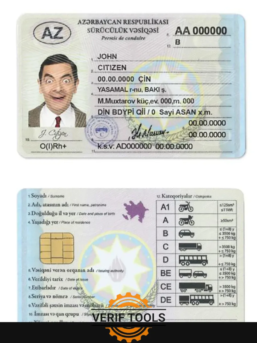 Azerbaijan Driving License Template In Psd Formatfully Editablewith All Fonts2013Present — Driver License