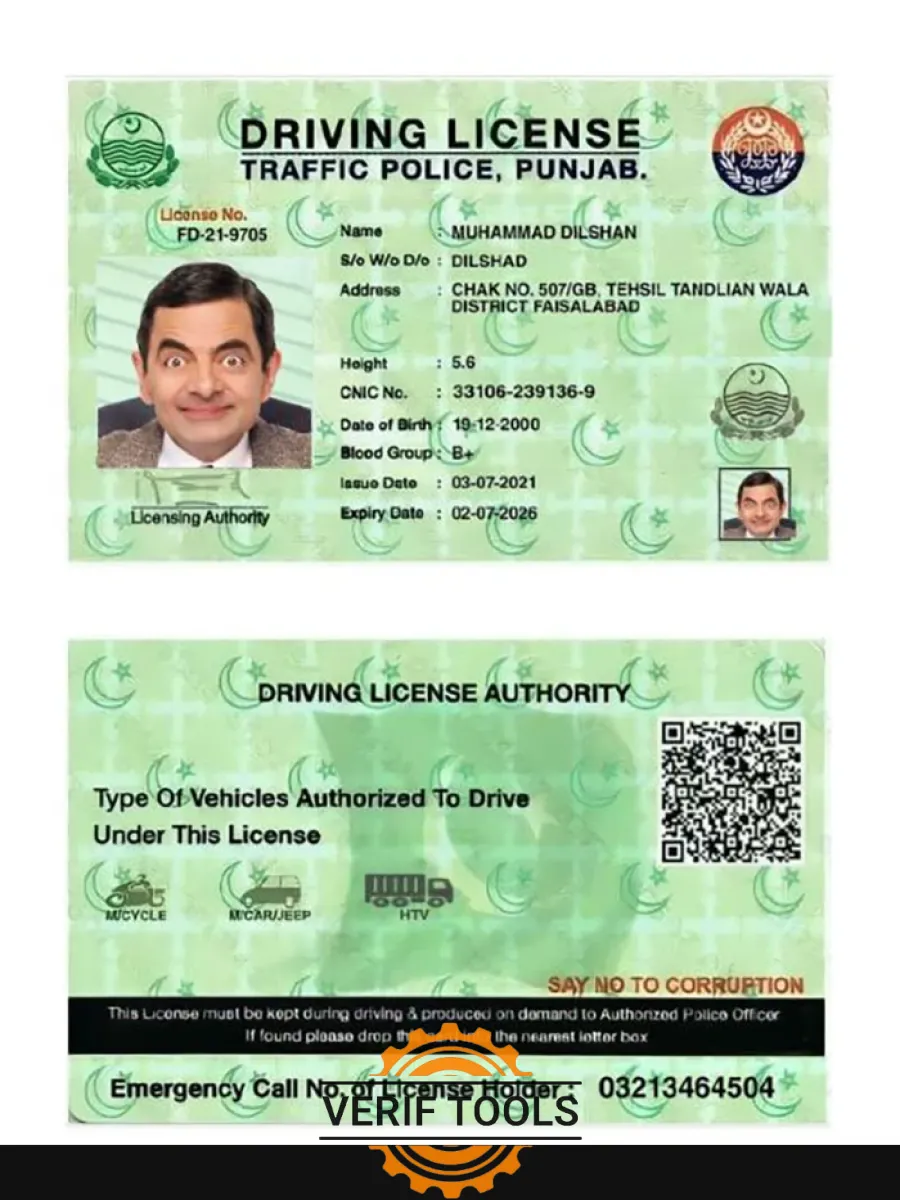 India Punjab Driving License 2021 Present — Driver License