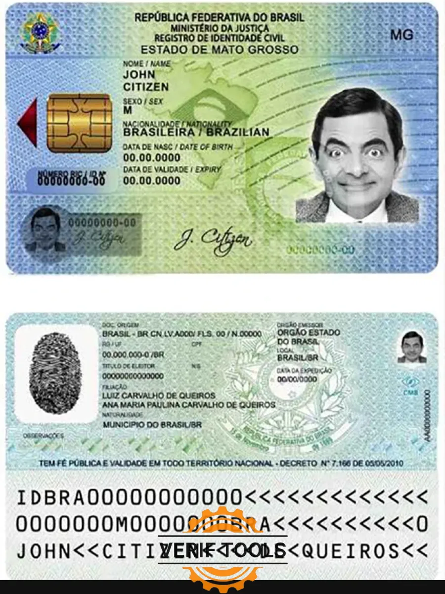 Brazil Id Template In Psd Format From 2009 2 — ID Cards