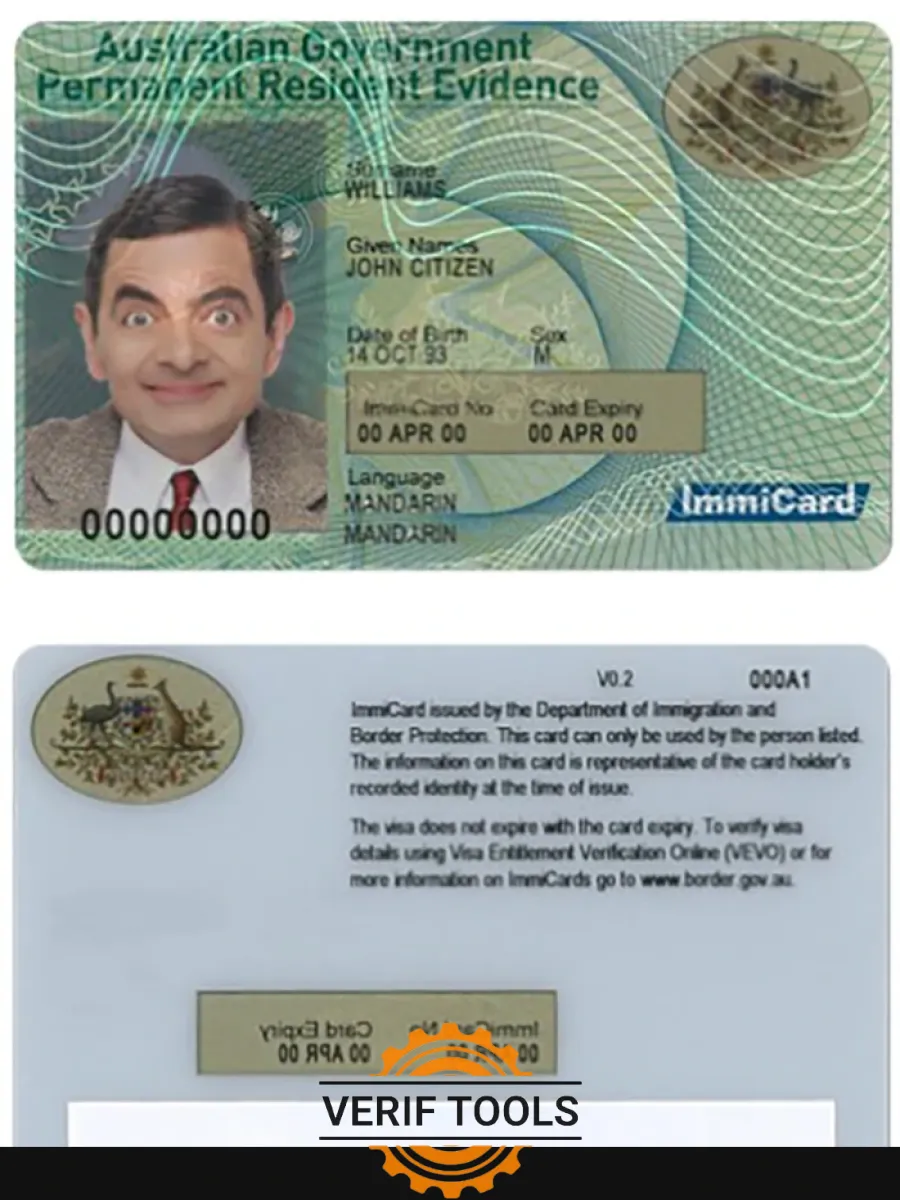Australian Permanent Residence Card — Residence Permit