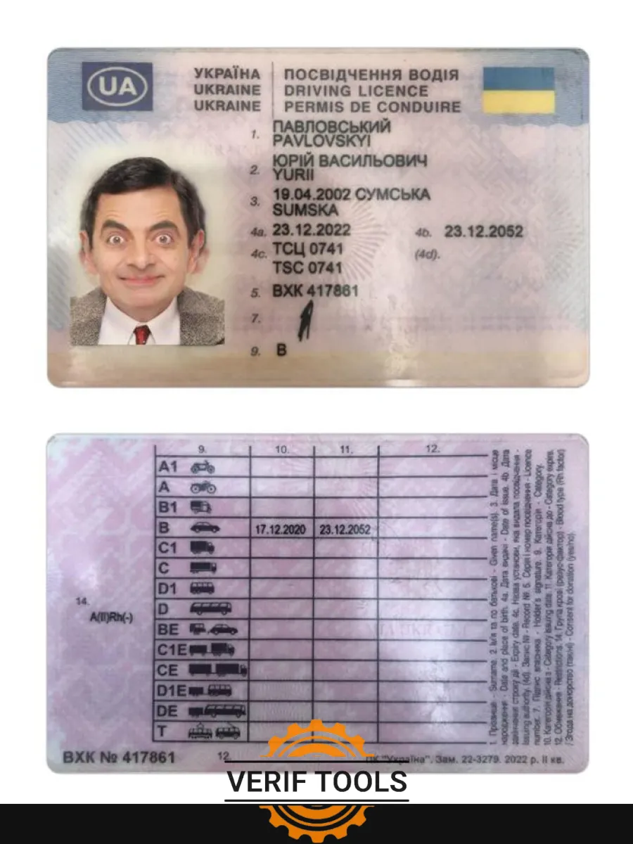 Ukraine Driving License 2022 Present — Driver License
