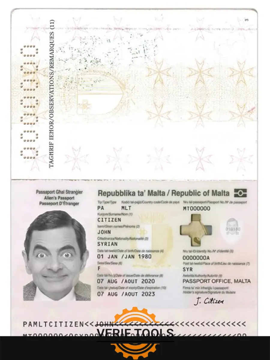 Malta Passport 2020 Present — Passports