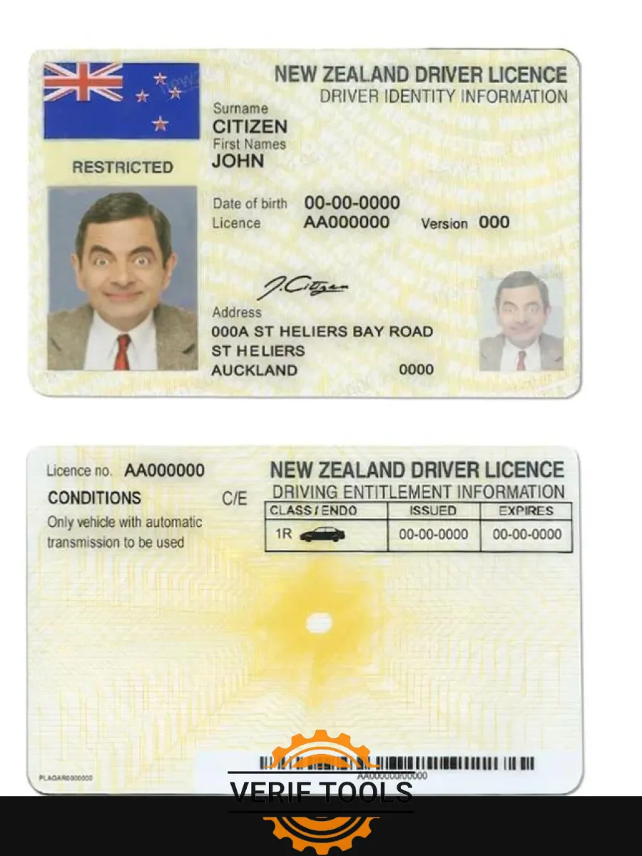 New Zealand Driving License — Driver License