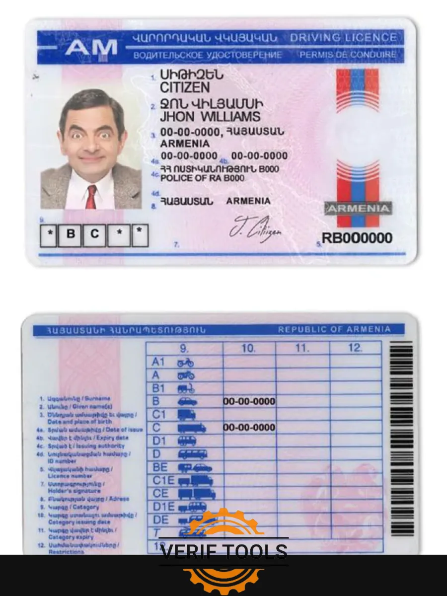 Armenia Driving License — Driver License