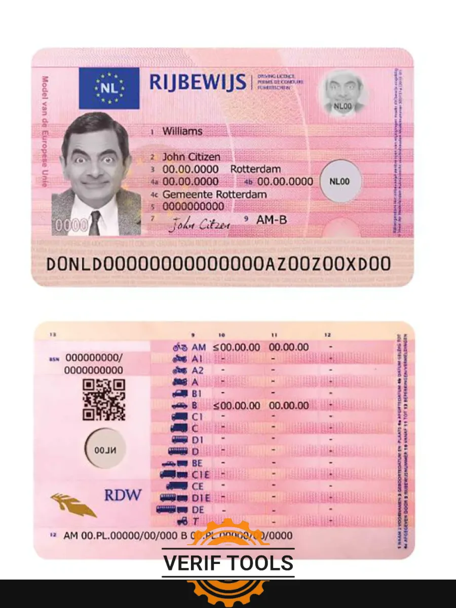 Netherlands Driving License 2014 Present — Driver License