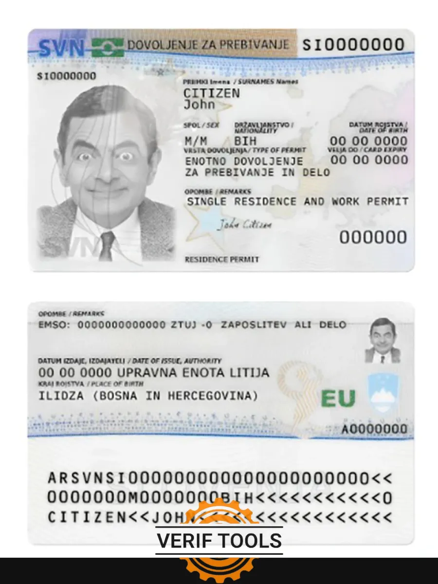 Slovenia Residence Permit Card — Residence Permit