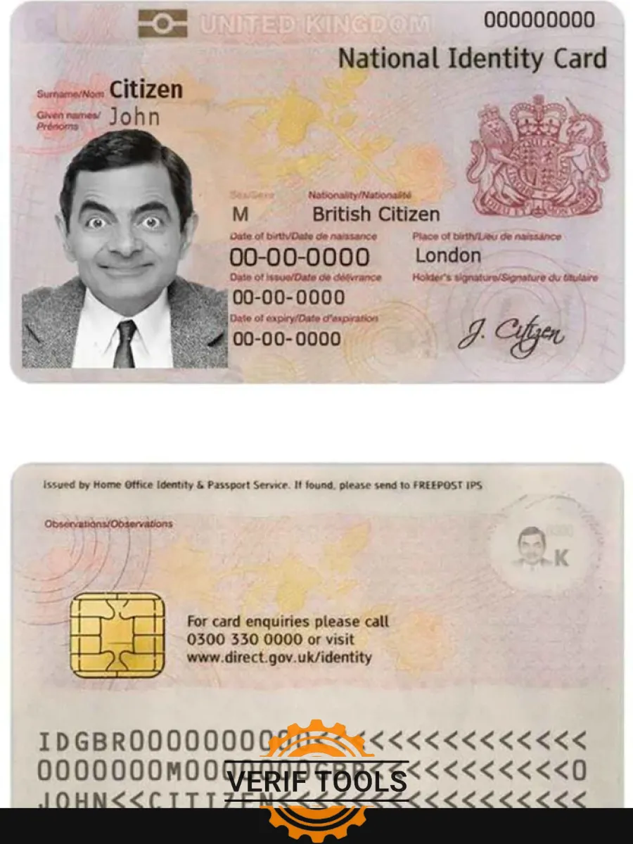 United Kingdom Id Identity Card 1 — ID Cards