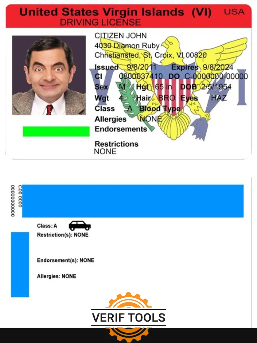 Usa Virgin Islands Dl — Driver License