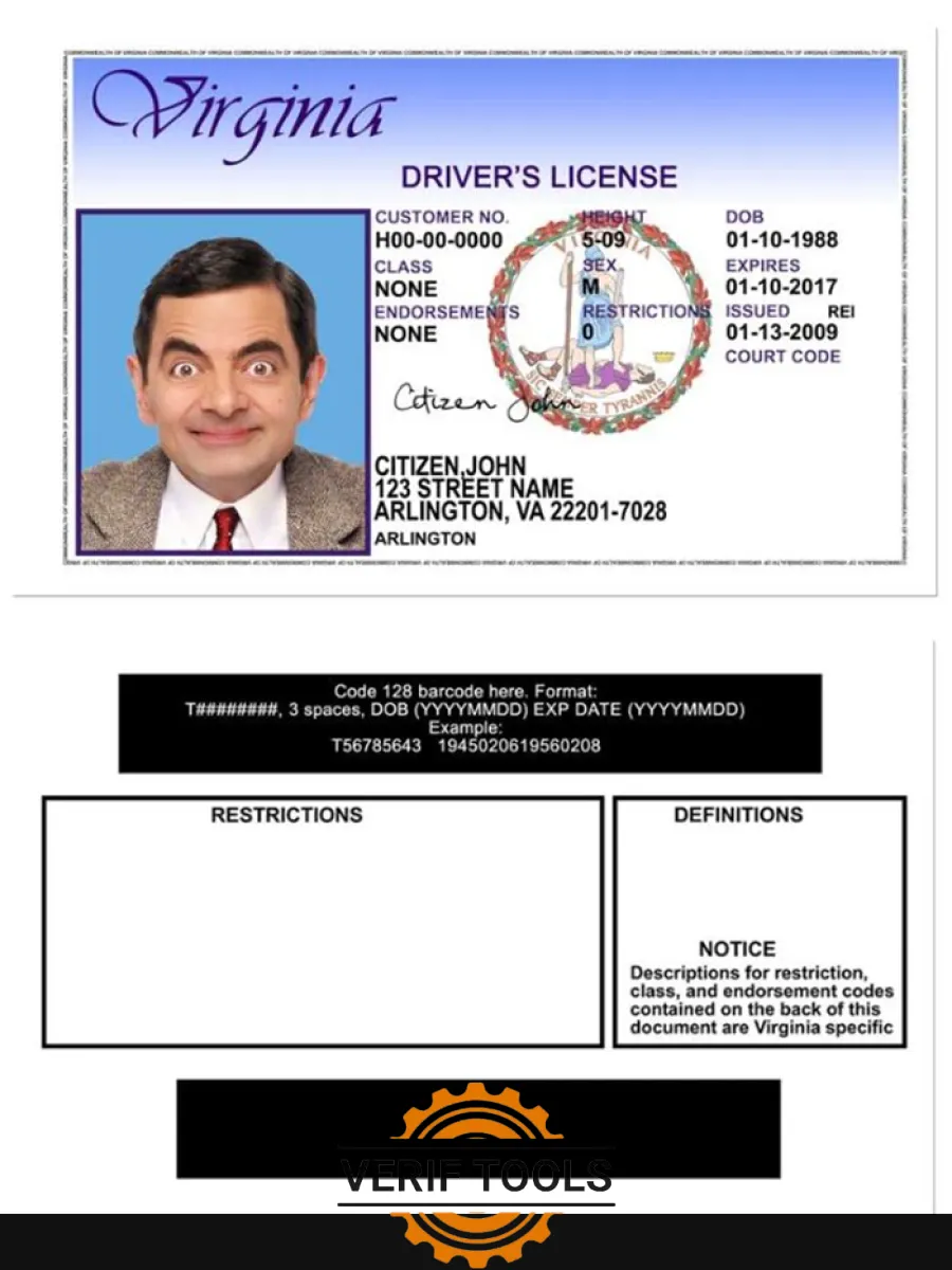 Usa Virgina Dl Version 2 — Driver License