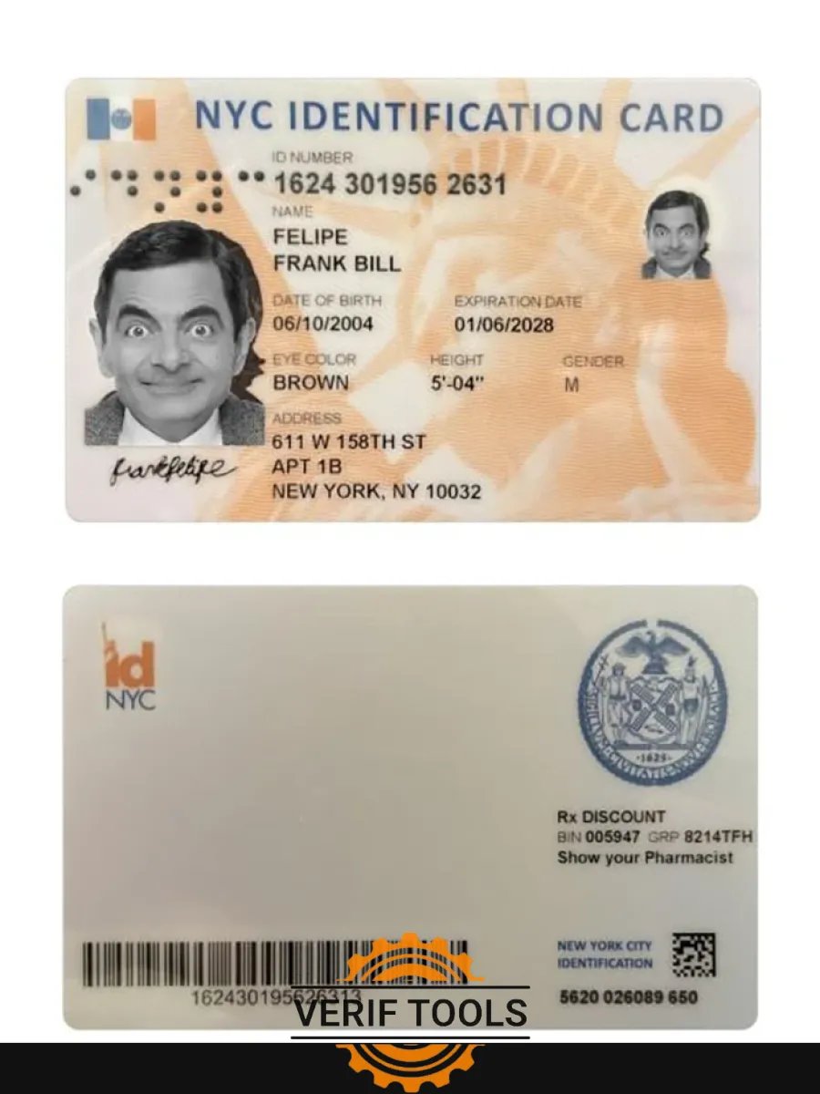 Usa New York Identification Card — ID Cards