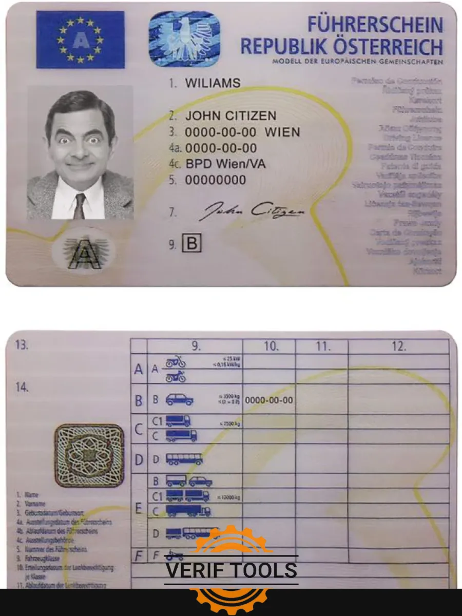 Austria Driving License — Driver License