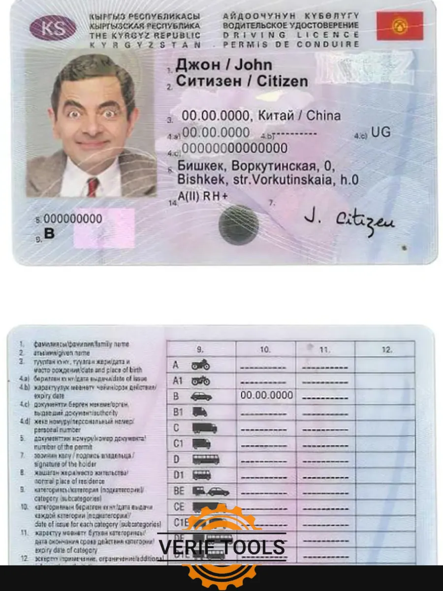 Kyrgyzstan Driving License — Driver License