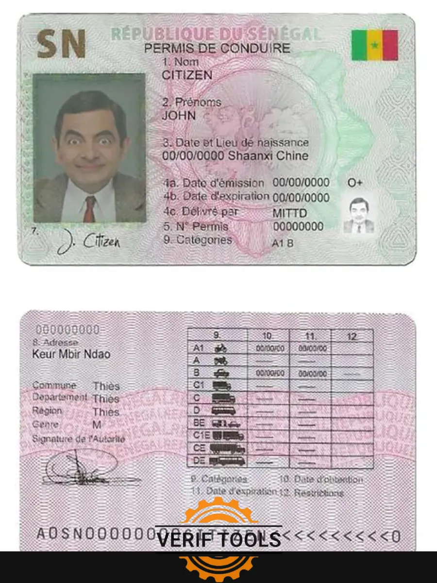Senegal Driving License — Driver License