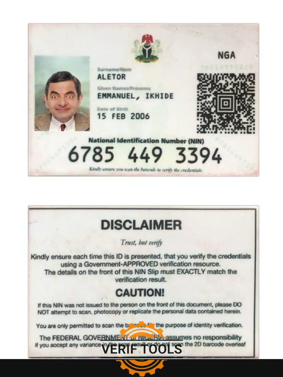 Nigeria National Id Card — ID Cards