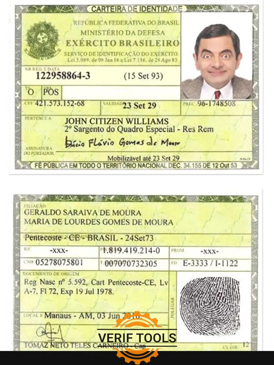 Brazil Identity Card 2 — ID Cards