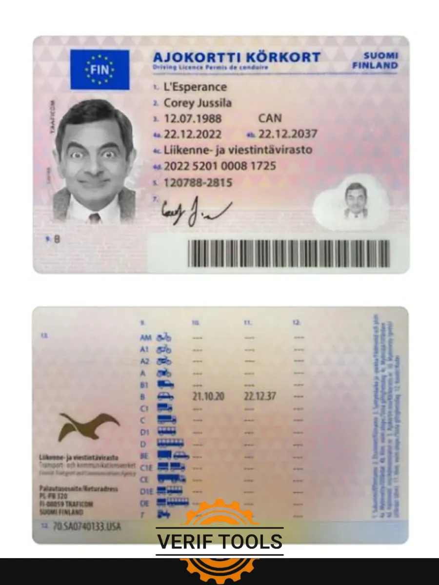 Finland Driving License 2022 Present — Driver License