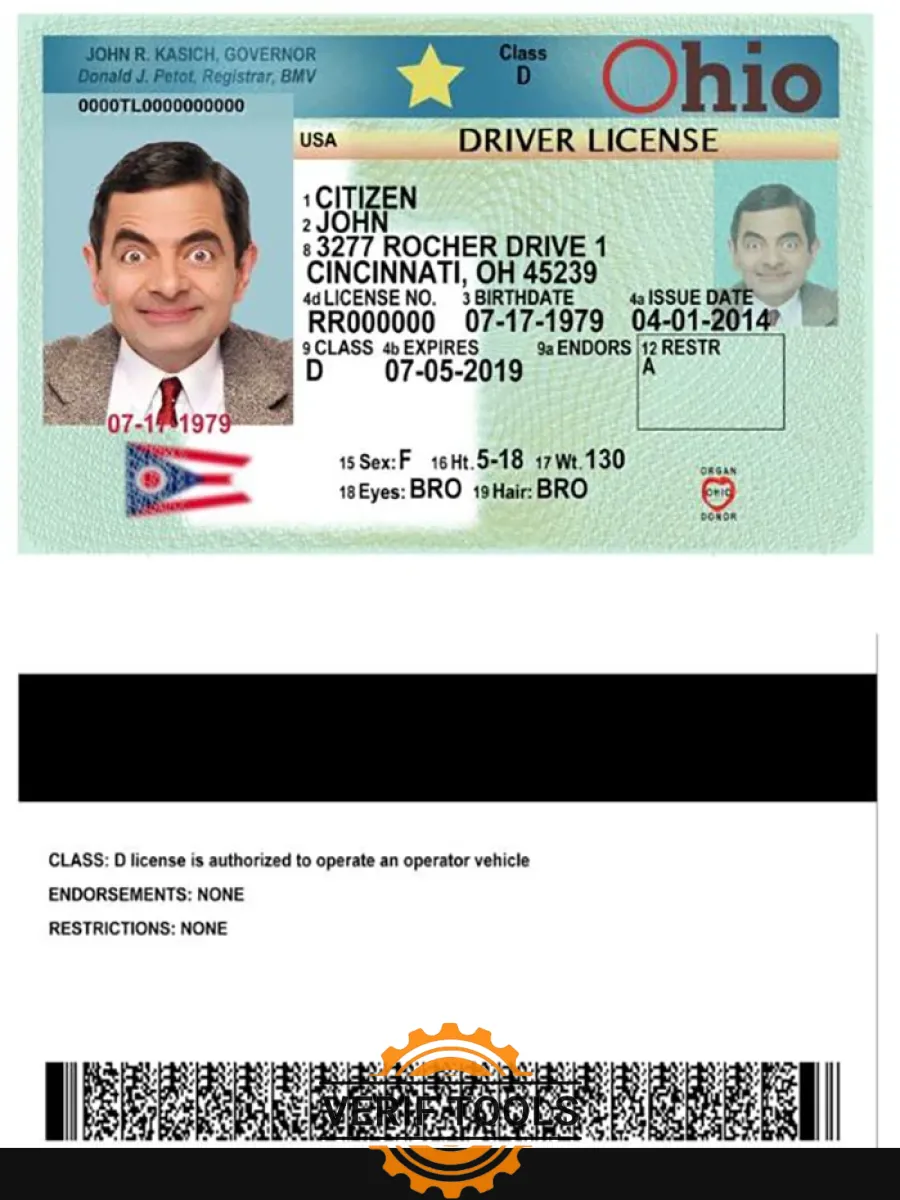 Ohio Driving License Version 2 — Driver License