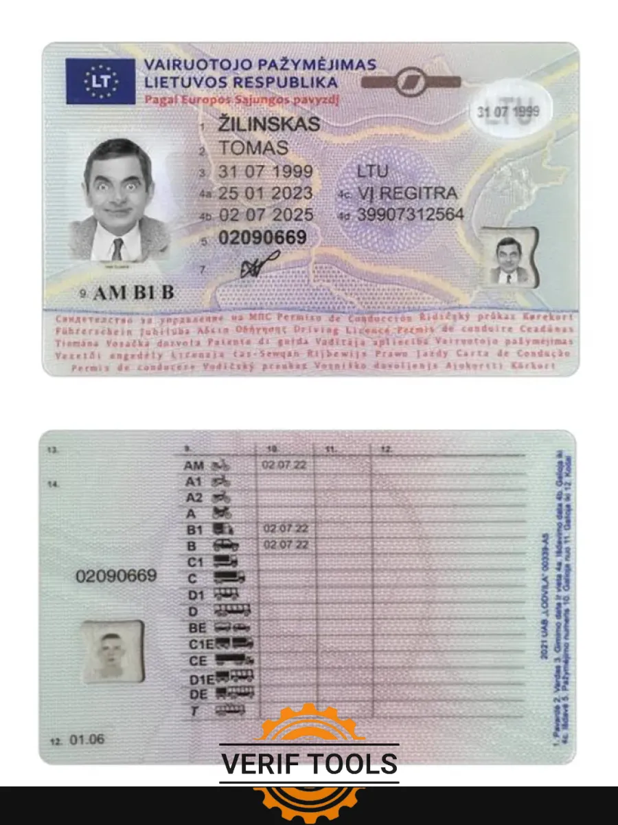 Lithuania Driving License 2023 Present — Driver License