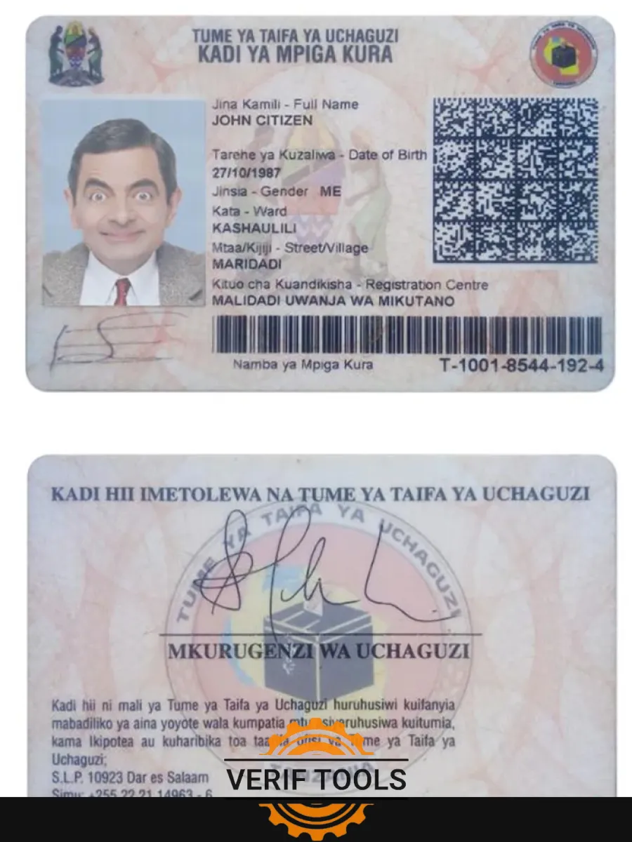 Tanzania Id — ID Cards