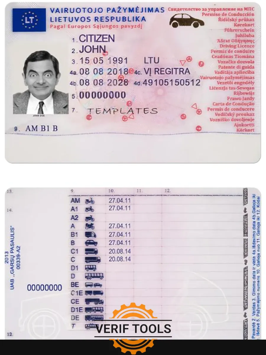 Lithuania Dl 2013 Present — Driver License