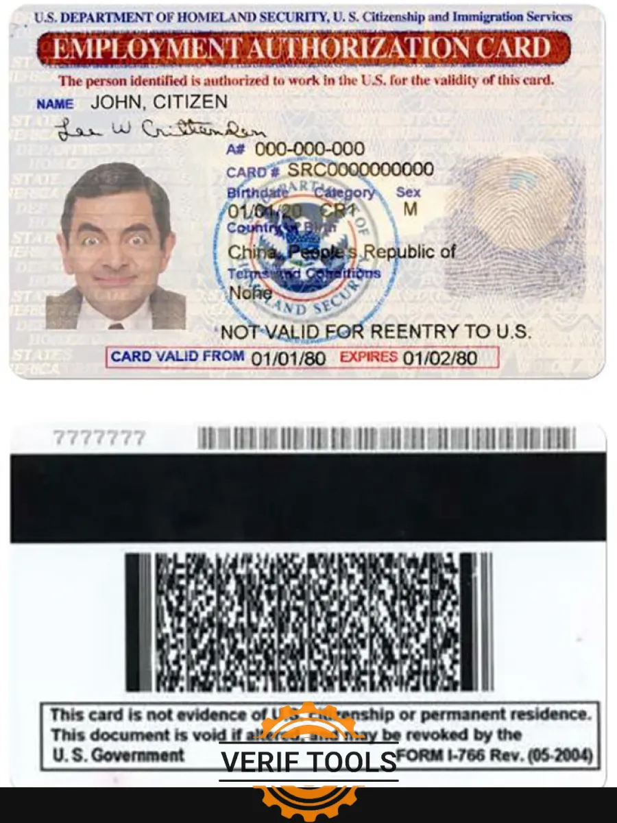 United States Employment Authorization Card — ID Cards