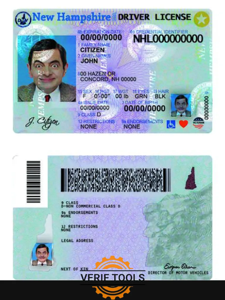 Usa New Hampshire Driving License