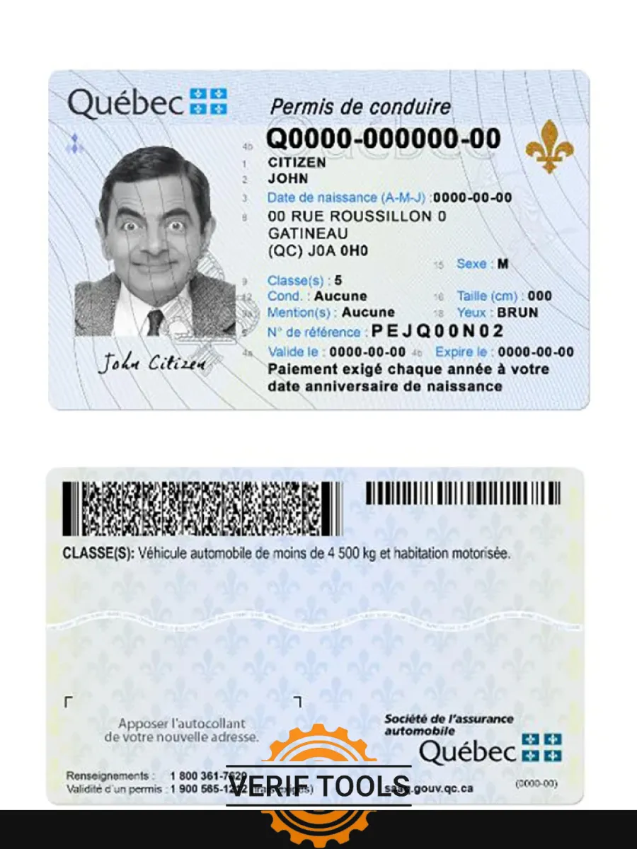 Canada Quebec New Driving License — Driver License