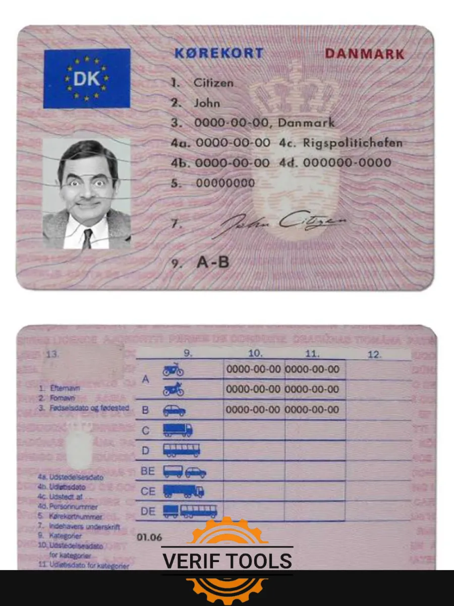 Denmark Driving License Template In Psd Formatfully E Ditable19972013 — Driver License